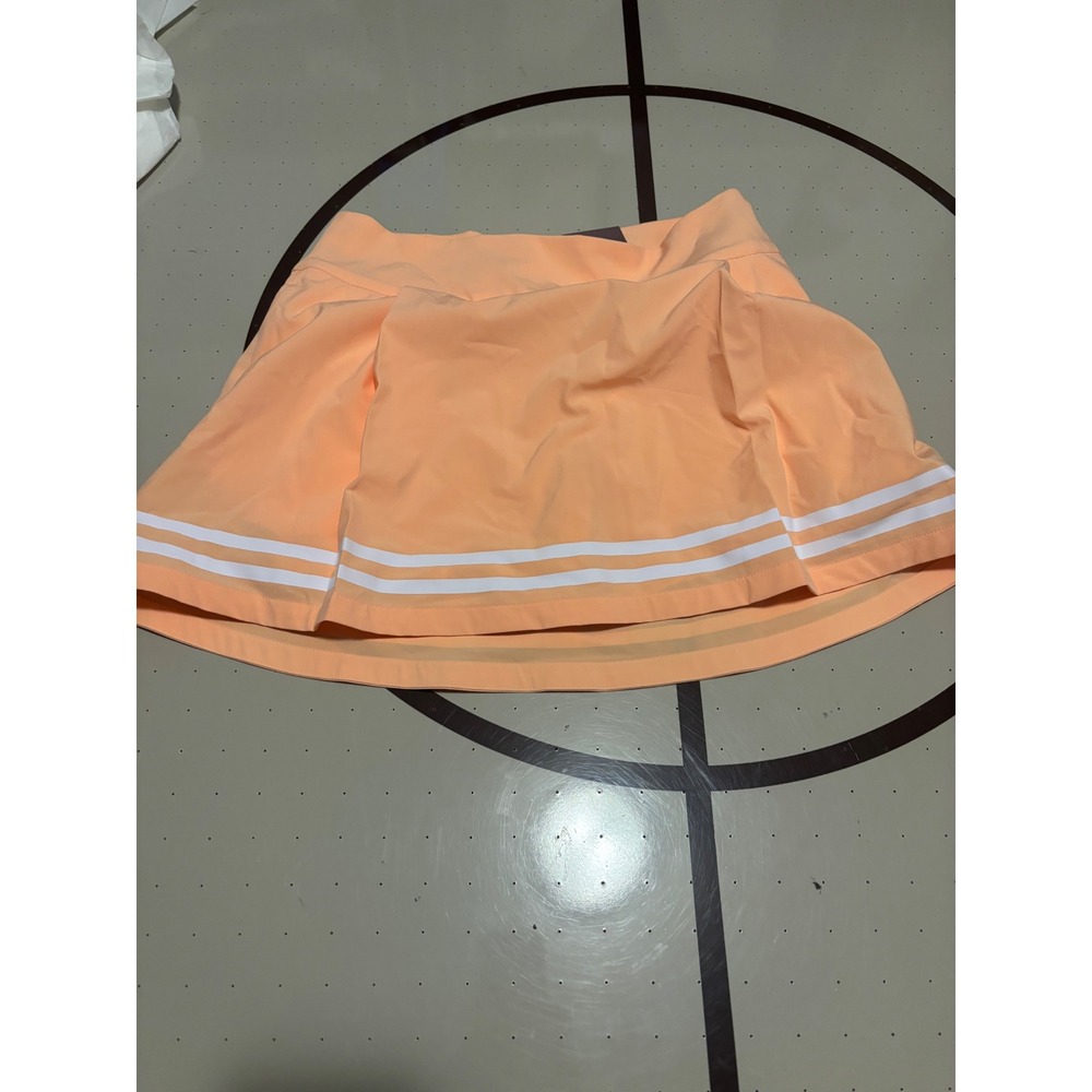 Calia Golf Side Zip Skort Peach Orange White Striped Athletic Mini Skirt Size 4